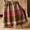 Green Red Harlequin Shetland Wool Throw