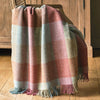 Pale Duck Egg & Faded Rose Harlequin Shetland Wool Throw