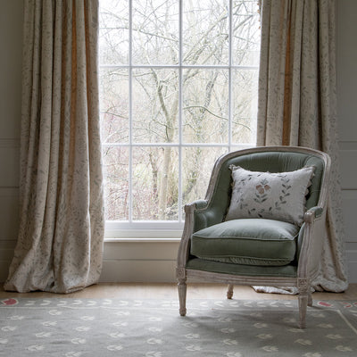 Large Buttoned Velvet Library Chair