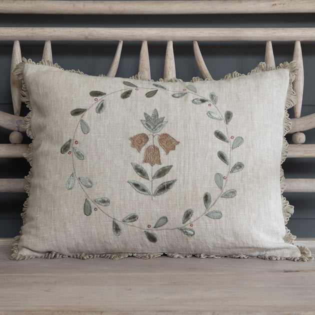 Smokey Blue Fritillary Rustic Linen Cushion