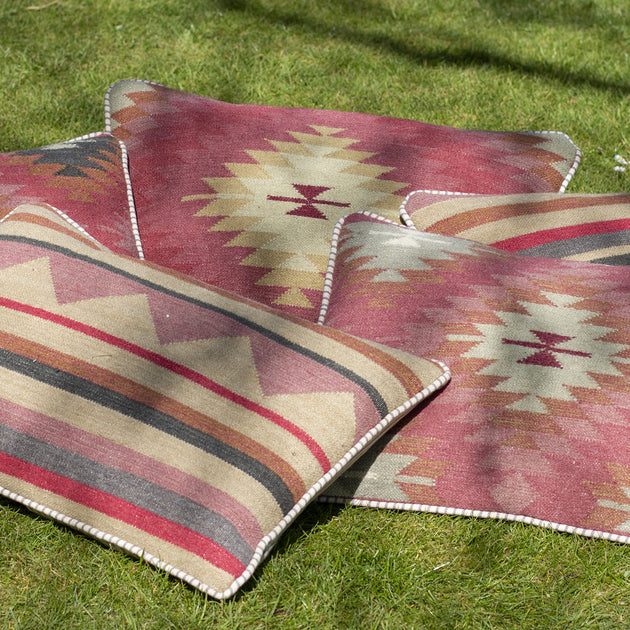 Red Shimla Kilim Cushion