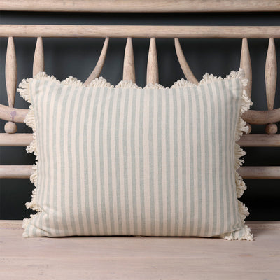 Duck Egg Ivory Stripe Cushion