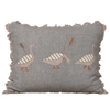 Embroidered Blue Geese Cushion