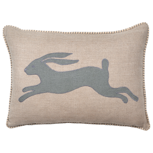 Applique Hare Linen Cushion