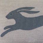 Applique Hare Linen Cushion