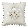 Embroidered Grey Snowdrop Cushion