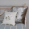 Embroidered Grey Snowdrop Cushion