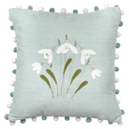 Embroidered Snowdrop Cushion