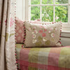 Hollyhocks Embroidered Linen Cushion in Bloomsbury & Silk