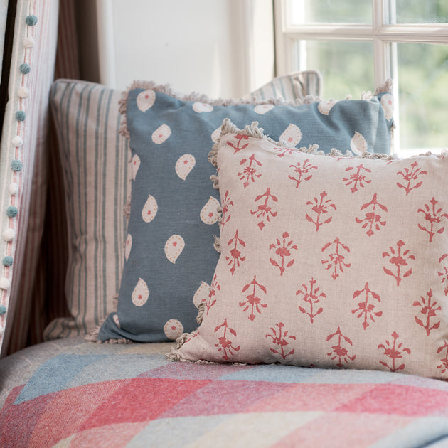 Sail Blue Ticking Stripe Cushion