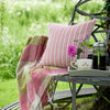 Rusty Rose Beech Ticking Stripe Cushion