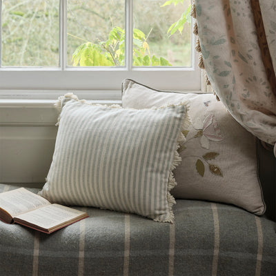 Duck Egg Ivory Stripe Cushion