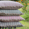 Charcoal Beech Ticking Stripe Cushion with Fan Edge