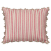Rusty Rose Beech Ticking Stripe Cushion with Fan Edge