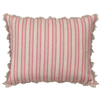 Rusty Rose Beech Ticking Stripe Cushion with Fan Edge
