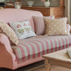 Rose Pearl Stripe Shetland Wool Throw - Large