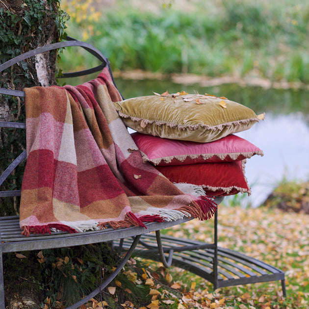 Deep Rose Silk Taffeta Cushion