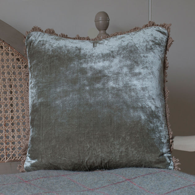 Smokey Green Velvet Cushion