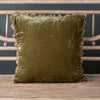 Seconds - Olive Velvet Cushion with Fan Edge