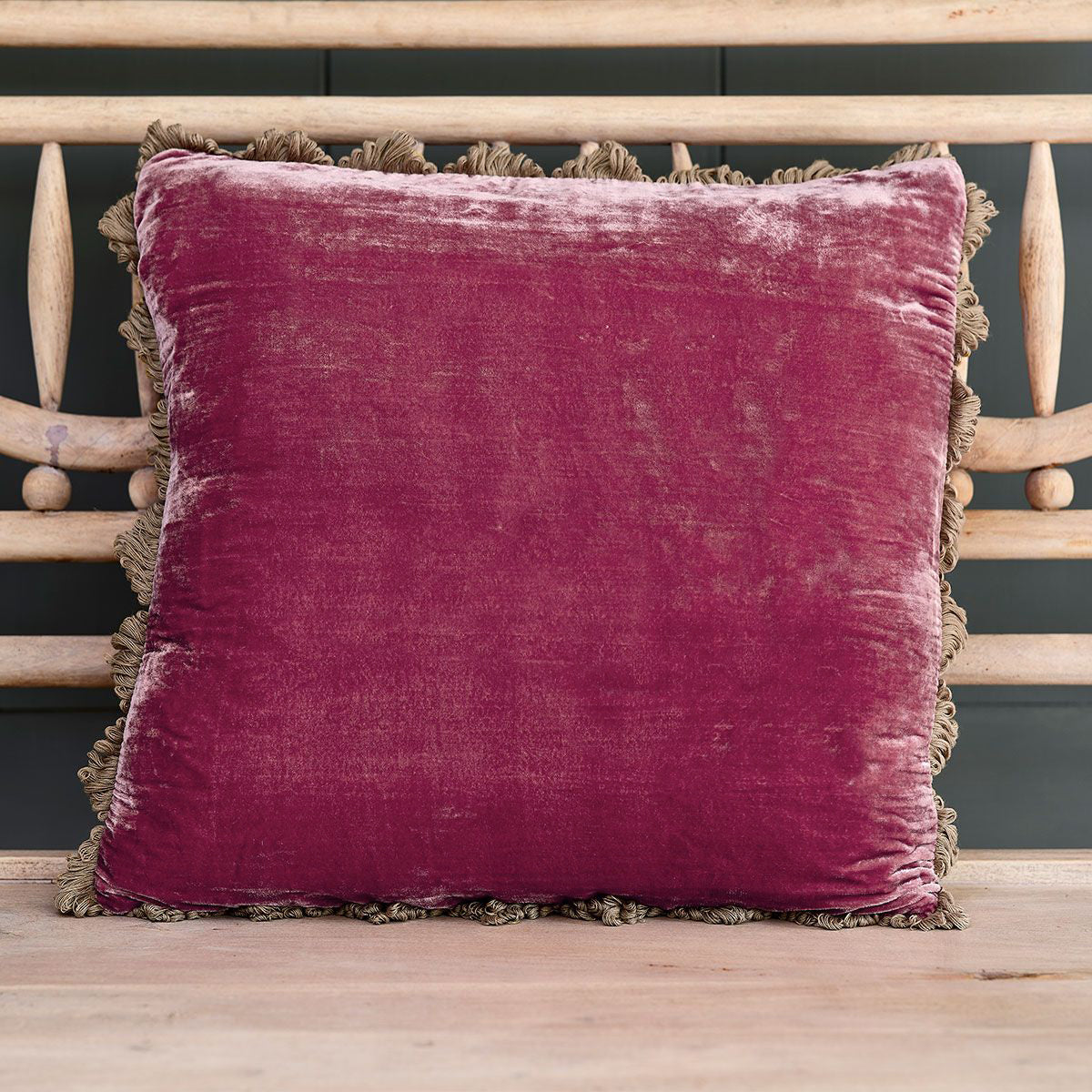 Velvet Raspberry Fantasy Raspberry Velvet Cushion | Susie Watson Designs