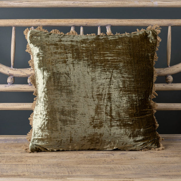 Dark Green Velvet Cushion