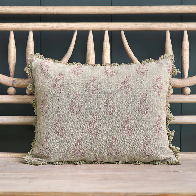 Dusky Mauve Shalini Rustic Linen Cushion