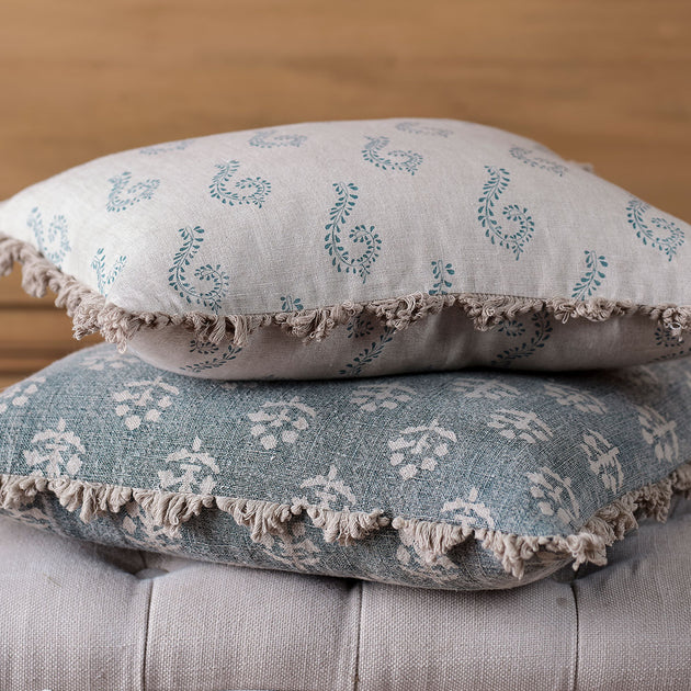 Blue Shalini Linen Cushion