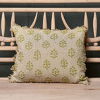 Green Megha Linen Cushion - Sale