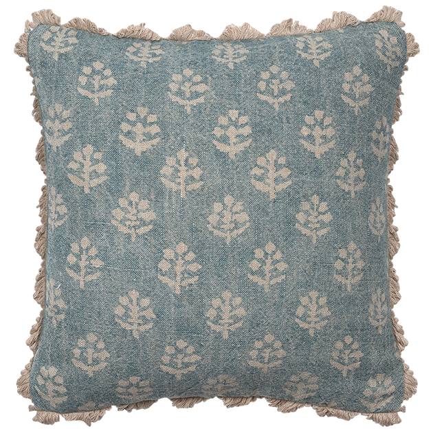 Denim Blue Megha Rustic Linen Cushion