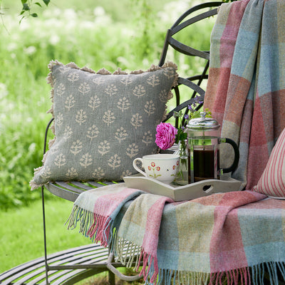 Smokey Blue Megha Linen Cushion