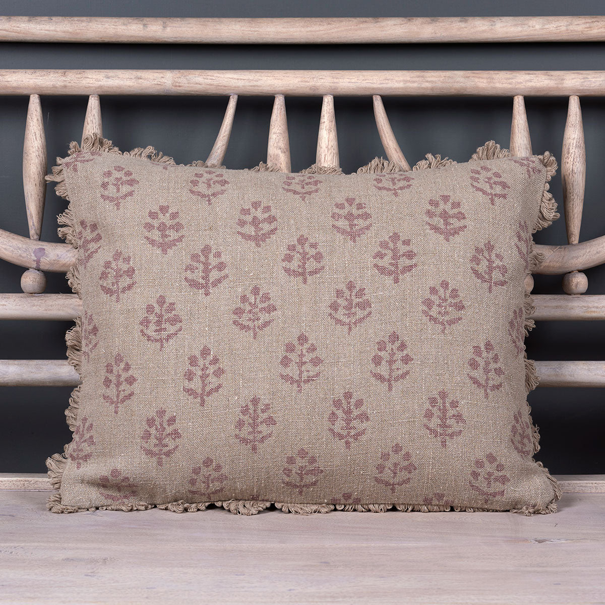 Dusky Pink Megha Rustic Linen Cushion