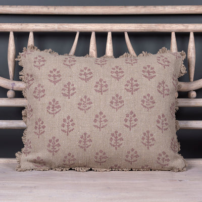 Dusky Mauve Megha Rustic Linen Cushion