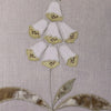 White Foxglove Embroidered  Linen Cushion