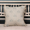 Blue Leaf Rustic Linen Cushion