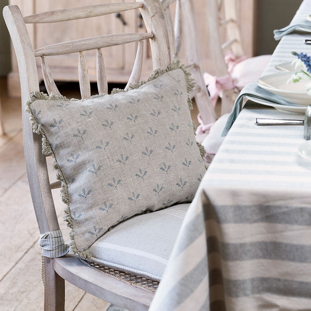 Blue Seed Rustic Linen Cushion