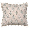 Marine Blue Moonflower Linen Cushion