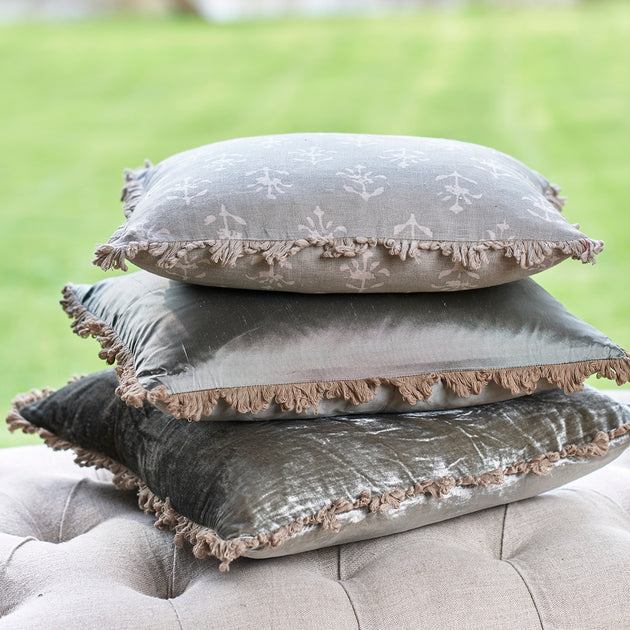 Smokey Green Velvet Cushion