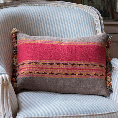 Jaipur Stripe Kilim Cushion with Tassels 55 x 40cm