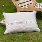 Saffron Stripe Kilim Cushion - Olive