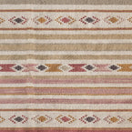 Carved Square Kilim Footstool - Celadon Andalusia