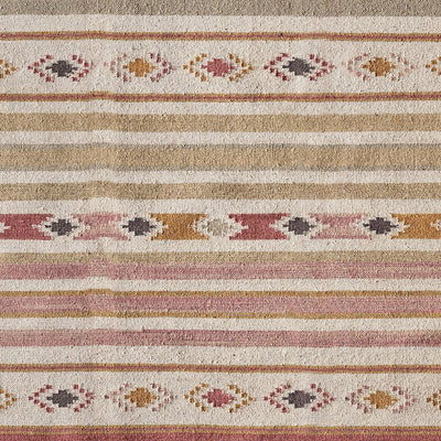 Carved Square Kilim Footstool - Celadon Andalusia