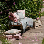 Beech Dusky Pink Ticking Stripe Box Cushion