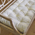 Large Gustavian Bench Box Cushion - Green Gustavian Stripe