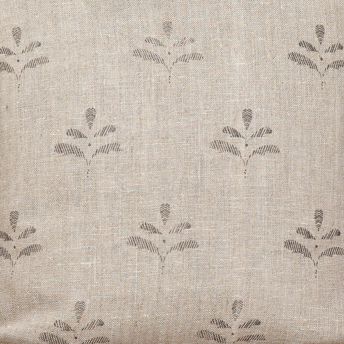 Small Non Returnable Sample of Rustic Linen Light Charcoal Leaf