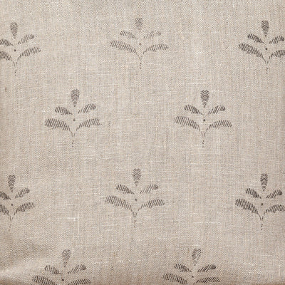 Small Non Returnable Sample of Rustic Linen Light Charcoal Leaf