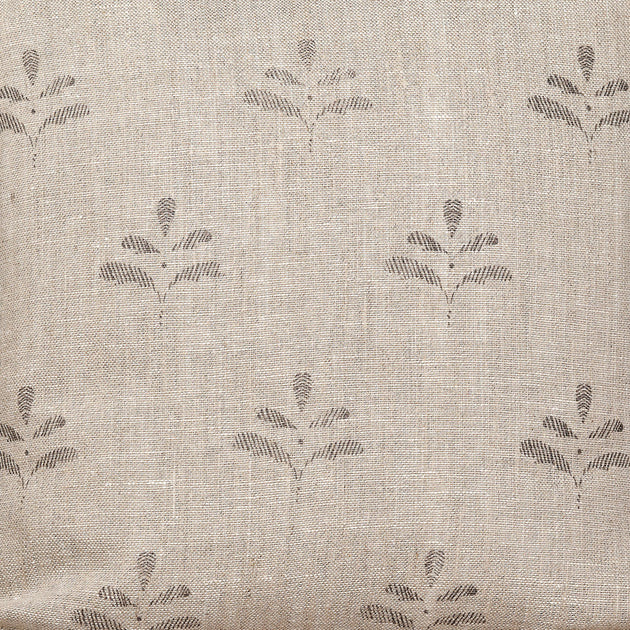 Small Non Returnable Sample of Rustic Linen Light Charcoal Leaf