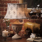 Charcoal Moonflower 16" Framed Linen Lampshade