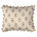 Charcoal Moonflower Linen Cushion