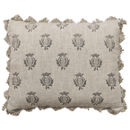 Charcoal Pomegranate Rustic Linen Cushion