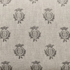 Hand-printed Charcoal Pomegranate Rustic Linen Stonewashed Panel (3m Approx.) - 356C